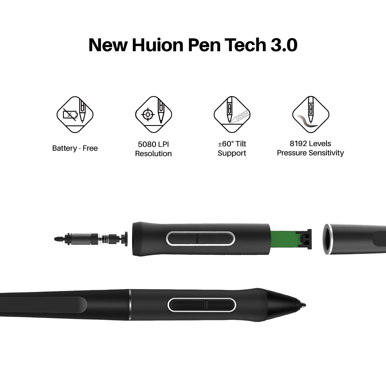2021 HUION KAMVAS 16 Graphics Drawing Tablet with Full-Laminated Screen Anti-Glare 10 Express Keys Android Support Battery-Free Stylus 8192 Pen Pressure Tilt Adjustable Stand - 15.6 Inch Pen Display - Image 4