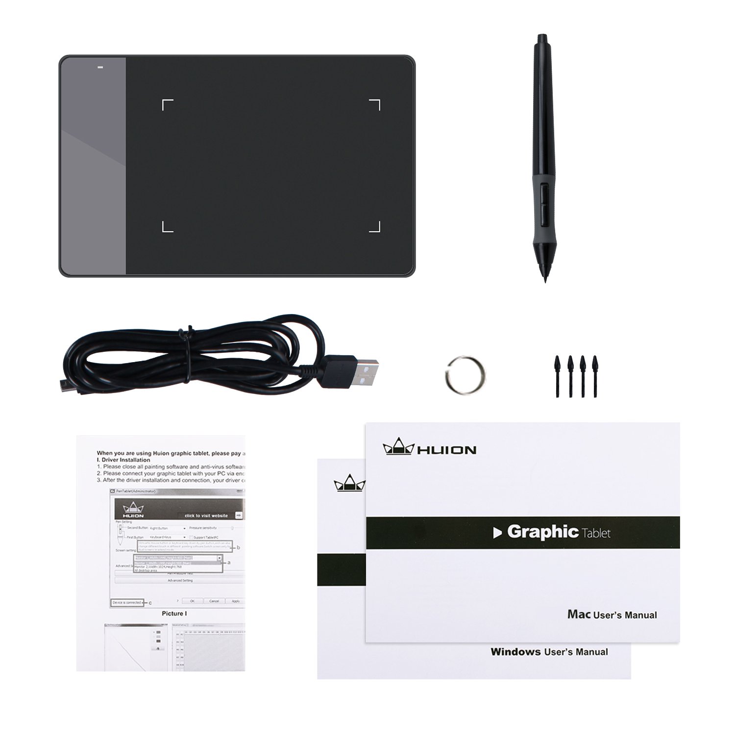 HUION 420 OSU Tablet Drawing Tablet, Graphics Tablet with Digital Stylus, 4 x 2.23 inches Pen Tablet for Digital Art, Design & Animation, Work with Mac, PC - Image 7