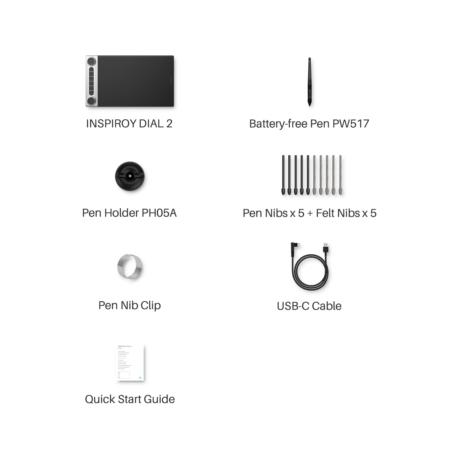 HUION Inspiroy Dial 2 10.5 x 6.56inch Bluetooth Wireless Graphics Drawing Tablet with Dual Dials Battery-Free Stylus for Digital Art and Graphics Design, Compatible with Mac, Windows, Linux, Android - Image 9