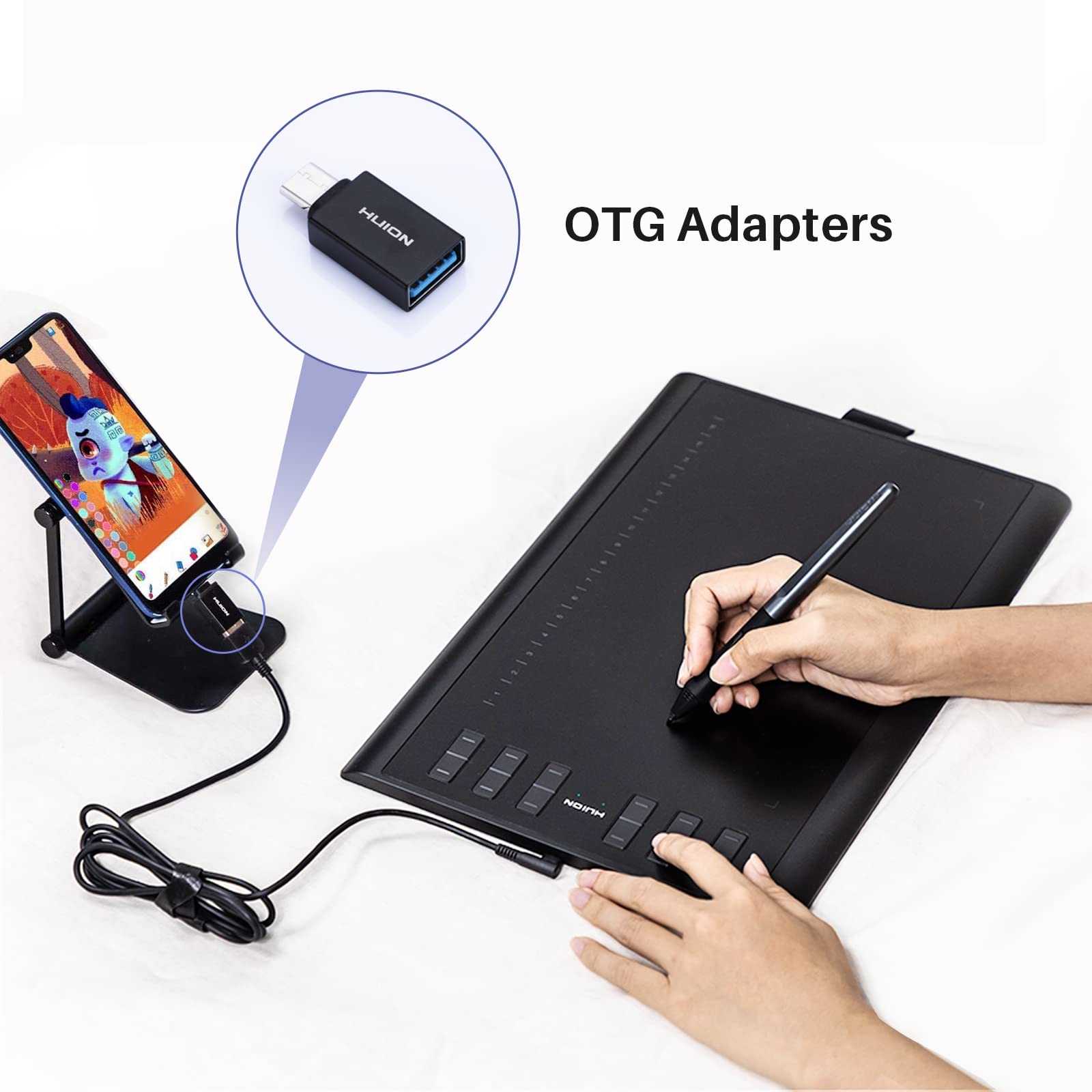 HUION Inspiroy H1060P Graphics Drawing Tablet and Palm Rejection Artist Glove - Image 8